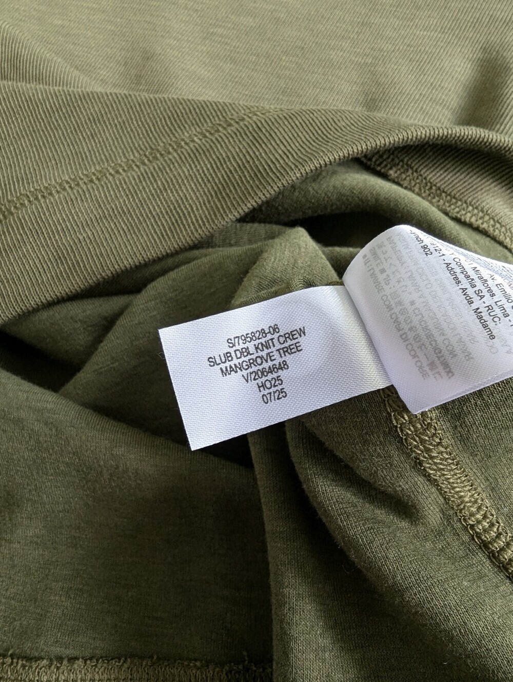 Banana Republic Slub Double-Knit Crew-Neck T-Shirt Green Mangrove Soft Classic - Picture 10 of 10